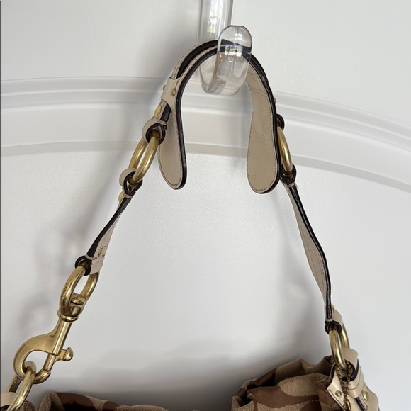 Coach Brown Monogram Shoulder Bag with Gold Hardware - Picture 7 of 13